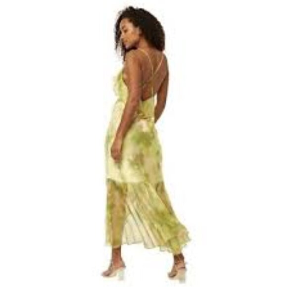 Misa Los Angeles Aina Dress Chartreuse Abstract L - Picture 4 of 16